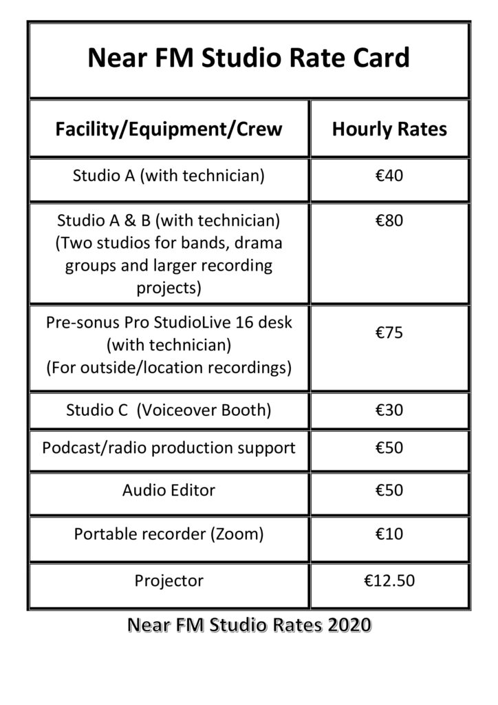 Studio Weekly Rates